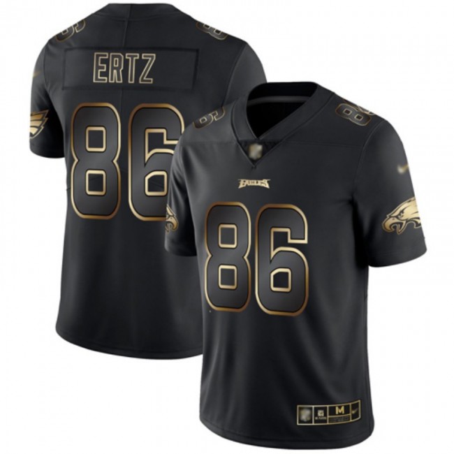 Nike Eagles #86 Zach Ertz Black/Gold Men's Stitched NFL Vapor Untouchable Limited Jersey