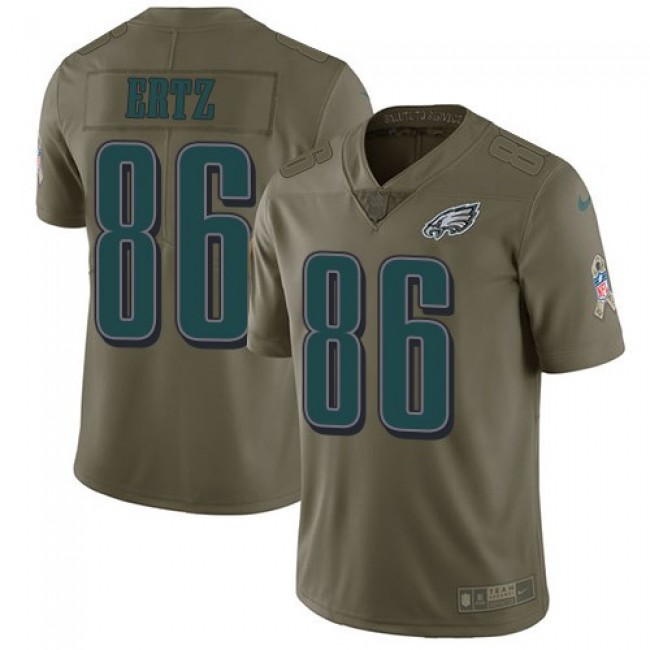 Philadelphia Eagles #86 Zach Ertz Olive Youth Stitched NFL Limited 2017 Salute to Service Jersey