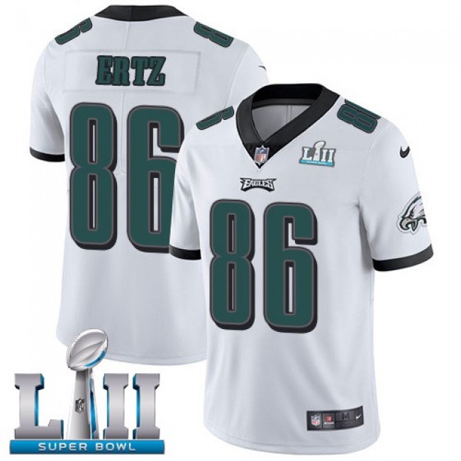 Philadelphia Eagles #86 Zach Ertz White Super Bowl LII Youth Stitched NFL Vapor Untouchable Limited Jersey