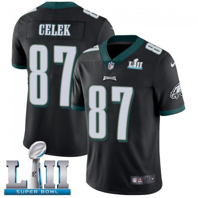 Philadelphia Eagles #87 Brent Celek Black Alternate Super Bowl LII Youth Stitched NFL Vapor Untouchable Limited Jersey