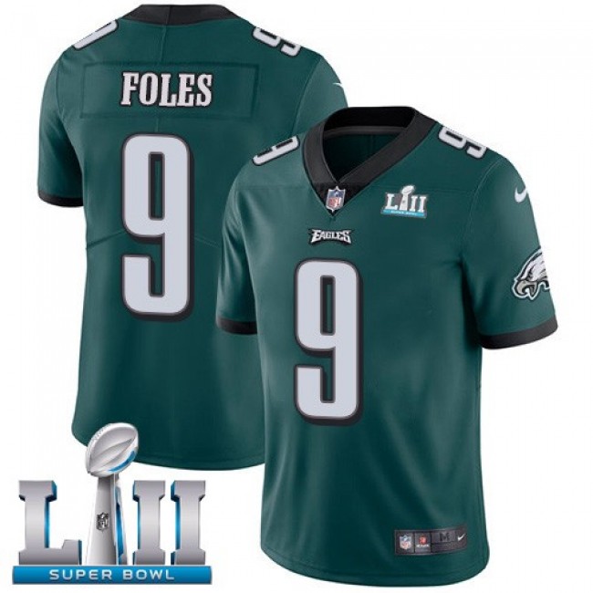 Philadelphia Eagles #9 Nick Foles Midnight Green Team Color Super Bowl LII Youth Stitched NFL Vapor Untouchable Limited Jersey