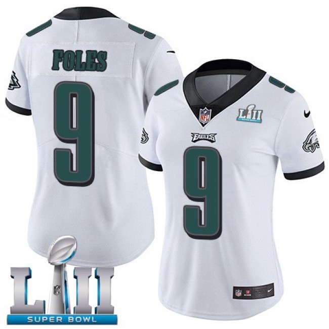 Women's Eagles #9 Nick Foles White Super Bowl LII Stitched NFL Vapor Untouchable Limited Jersey