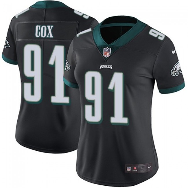 Women's Eagles #91 Fletcher Cox Black Alternate Stitched NFL Vapor Untouchable Limited Jersey