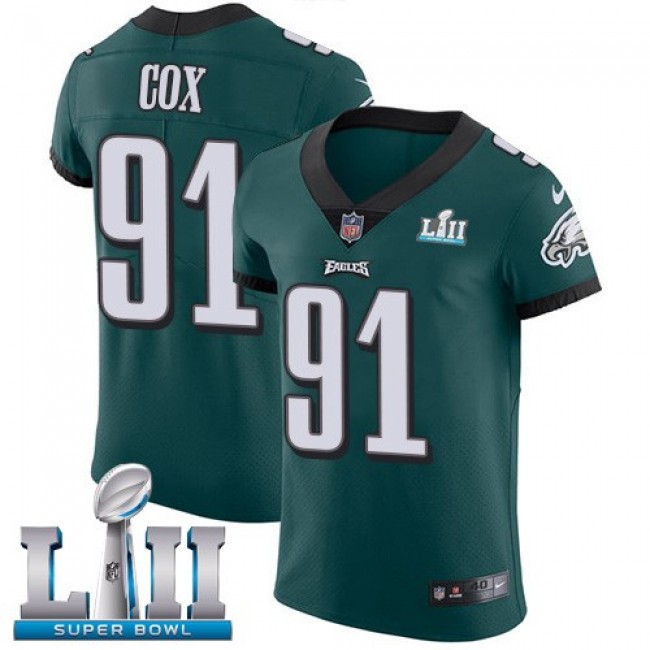 Nike Eagles #91 Fletcher Cox Midnight Green Team Color Super Bowl LII Men's Stitched NFL Vapor Untouchable Elite Jersey