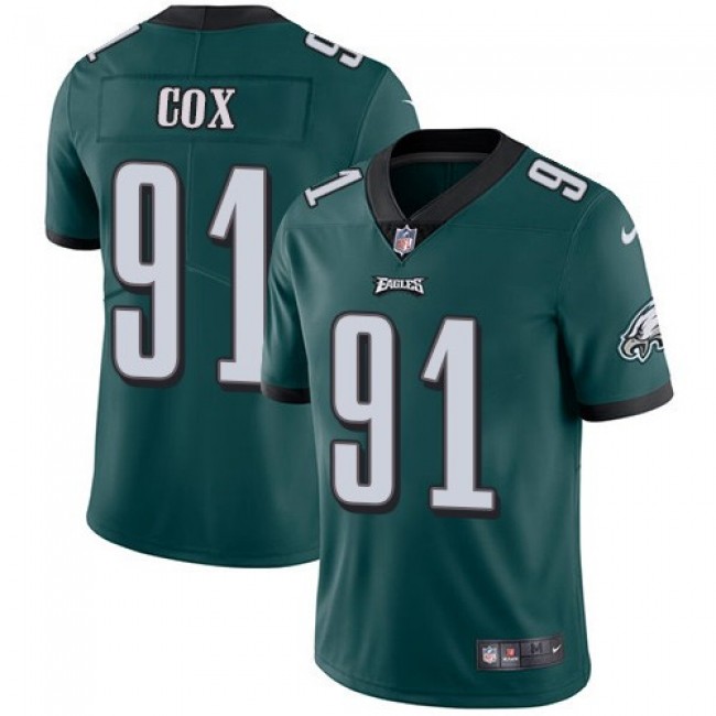 Philadelphia Eagles #91 Fletcher Cox Midnight Green Team Color Youth Stitched NFL Vapor Untouchable Limited Jersey