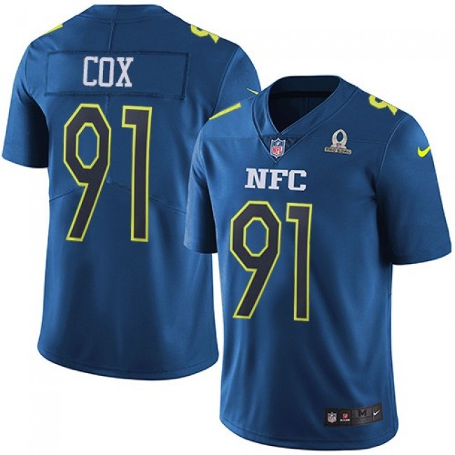 Philadelphia Eagles #91 Fletcher Cox Navy Youth Stitched NFL Limited NFC 2017 Pro Bowl Jersey