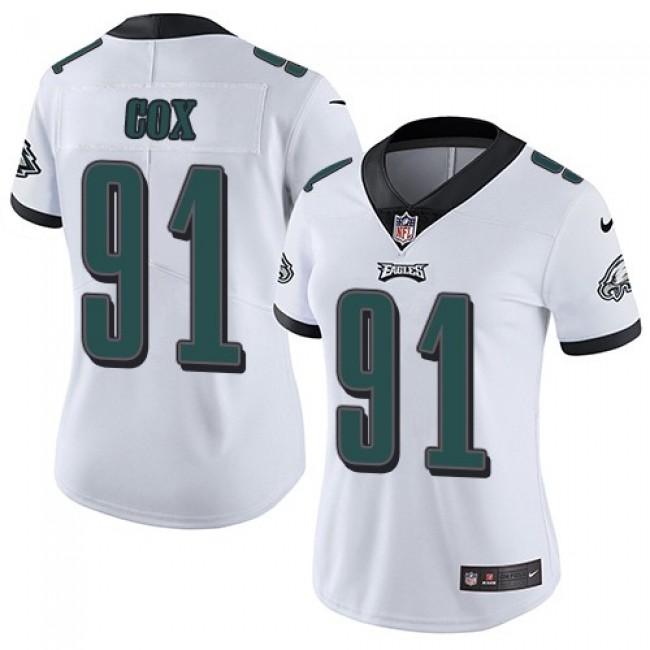 Women's Eagles #91 Fletcher Cox White Stitched NFL Vapor Untouchable Limited Jersey