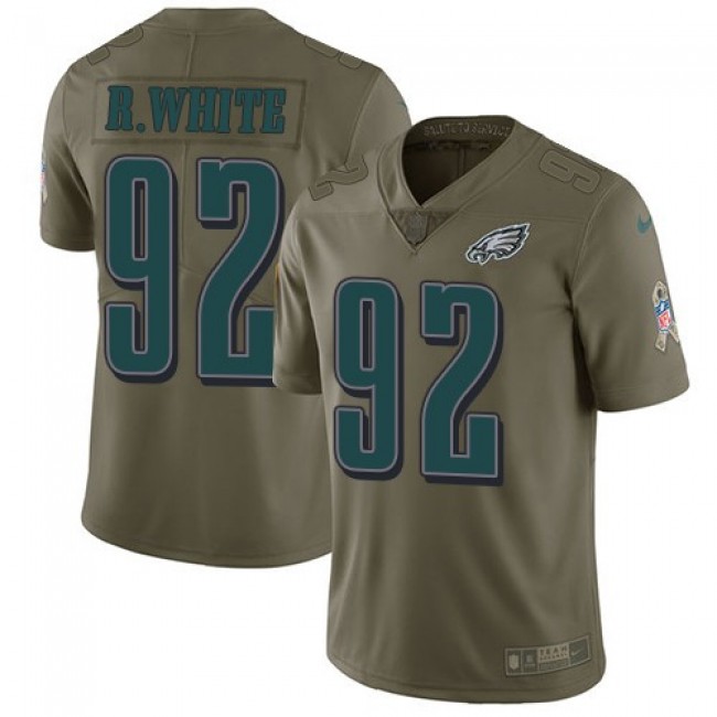 Nike Eagles #92 Reggie White Olive Men's Stitched NFL Limited 2017 Salute To Service Jersey