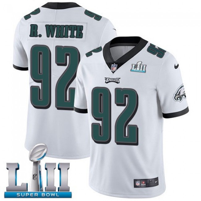 Nike Eagles #92 Reggie White White Super Bowl LII Men's Stitched NFL Vapor Untouchable Limited Jersey