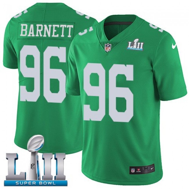 Philadelphia Eagles #96 Derek Barnett Green Super Bowl LII Youth Stitched NFL Limited Rush Jersey