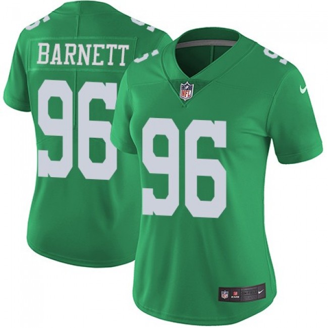Women's Eagles #96 Derek Barnett Green Stitched NFL Limited Rush Jersey