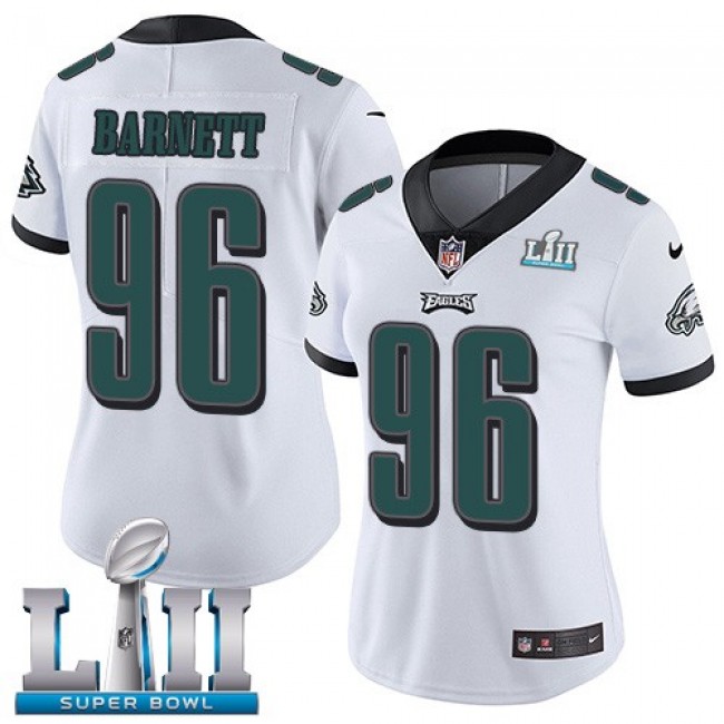 Women's Eagles #96 Derek Barnett White Super Bowl LII Stitched NFL Vapor Untouchable Limited Jersey