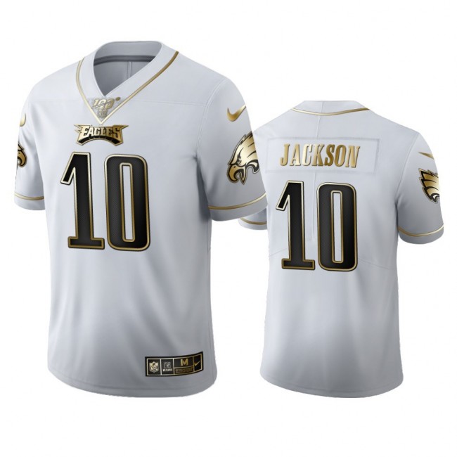 Philadelphia Eagles #10 Desean Jackson Men's Nike White Golden Edition Vapor Limited NFL 100 Jersey