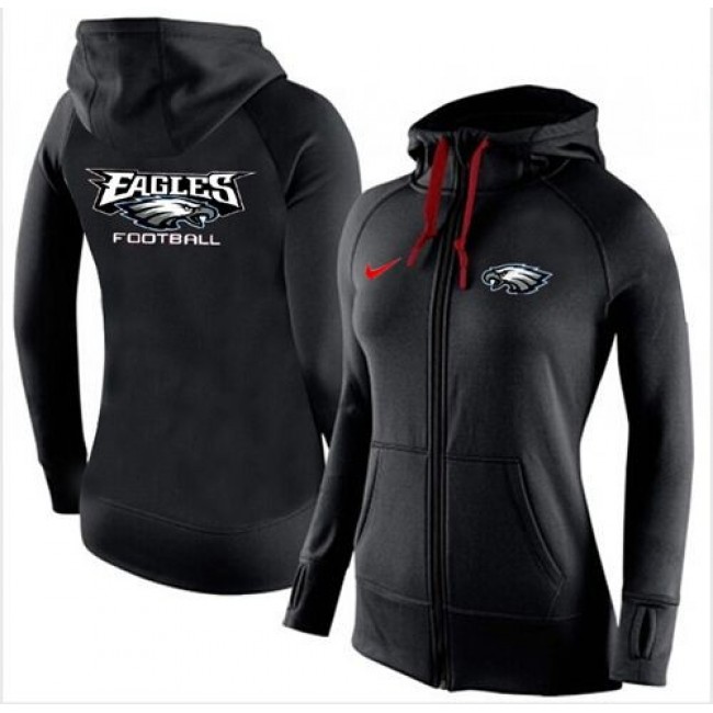 Women's Philadelphia Eagles Full-Zip Hoodie Black Jersey