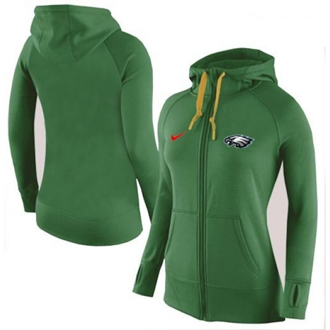 Women's Philadelphia Eagles Full-Zip Hoodie Green Jersey