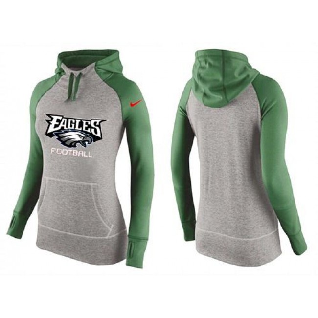 Women's Philadelphia Eagles Hoodie Grey Green-1 Jersey