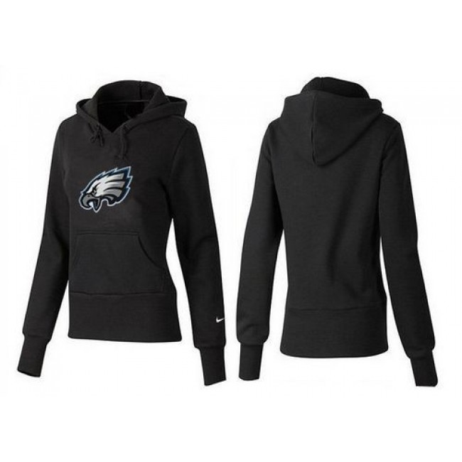 Women's Philadelphia Eagles Logo Pullover Hoodie Black Jersey