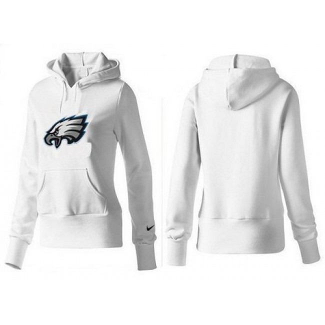 Women's Philadelphia Eagles Logo Pullover Hoodie White Jersey