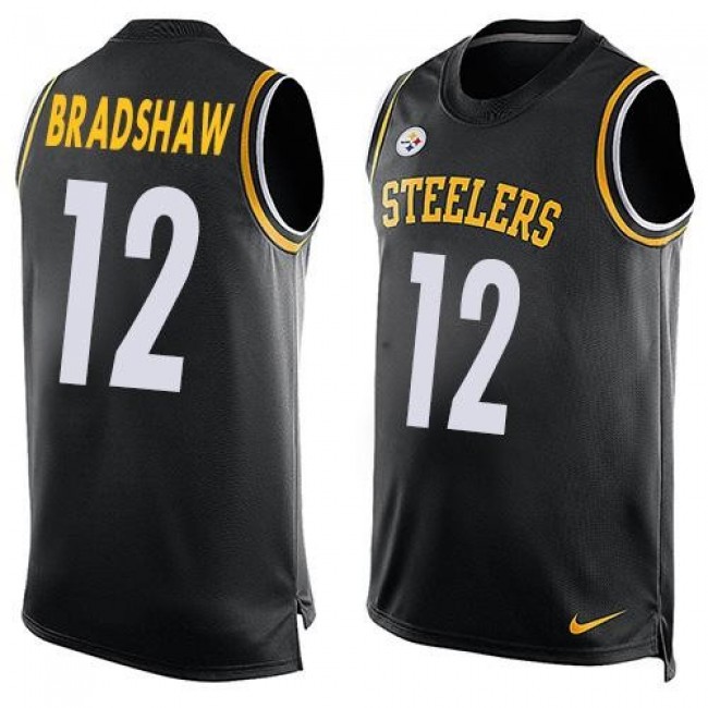 Nike Steelers #12 Terry Bradshaw Black Team Color Men's Stitched NFL Limited Tank Top Jersey