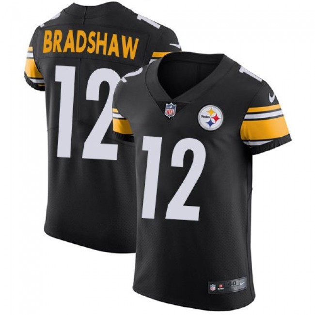 Nike Steelers #12 Terry Bradshaw Black Team Color Men's Stitched NFL Vapor Untouchable Elite Jersey