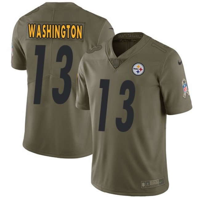 Nike Steelers #13 James Washington Olive Men's Stitched NFL Limited 2017 Salute To Service Jersey