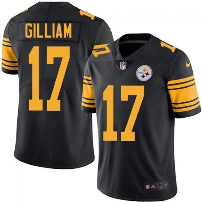 Nike Steelers #17 Joe Gilliam Black Men's Stitched NFL Limited Rush Jersey