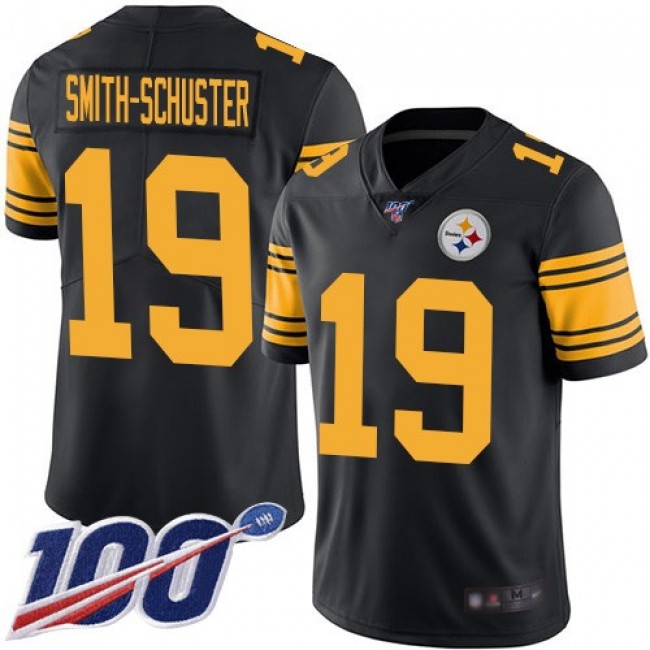Nike Steelers #19 JuJu Smith-Schuster Black Men's Stitched NFL Limited Rush 100th Season Jersey