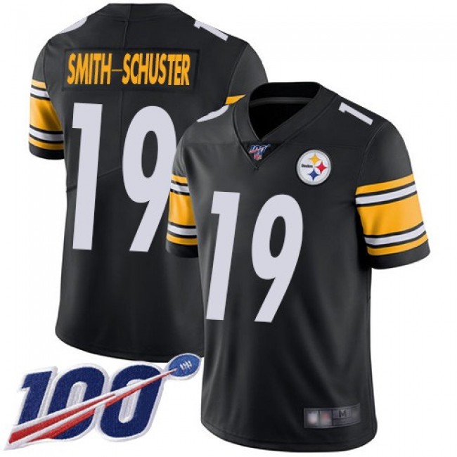 Nike Steelers #19 JuJu Smith-Schuster Black Team Color Men's Stitched NFL 100th Season Vapor Limited Jersey