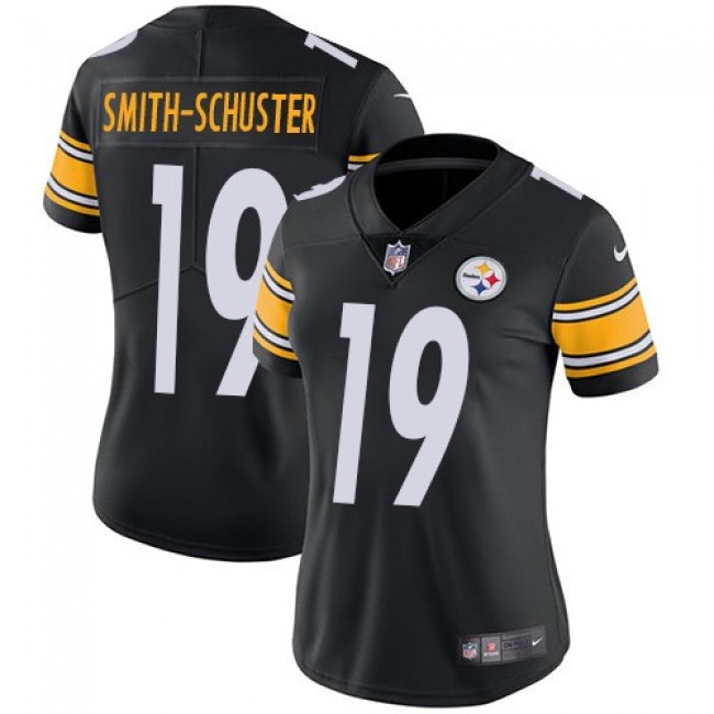 Women's Steelers #19 JuJu Smith-Schuster Black Team Color Stitched NFL Vapor Untouchable Limited Jersey