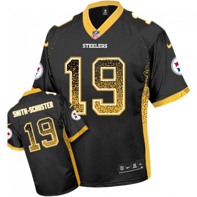 Pittsburgh Steelers #19 JuJu Smith-Schuster Black Team Color Youth Stitched NFL Elite Drift Fashion Jersey