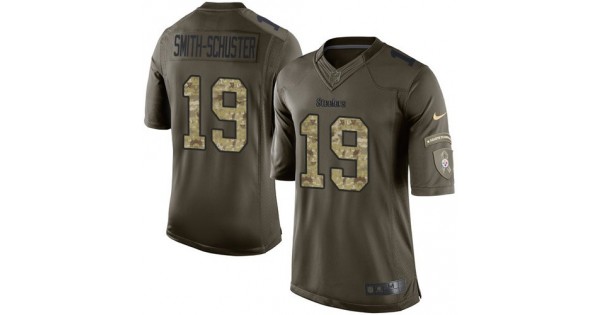بار متعرج Nike Steelers #19 JuJu Smith-Schuster Green Men's Stitched NFL Limited 2015 Salute to Service Jersey صنفرة للجسم