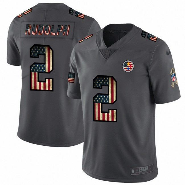 Nike Steelers #2 Mason Rudolph 2018 Salute To Service Retro USA Flag Limited NFL Jersey
