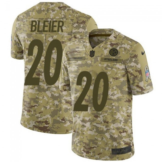 Nike Steelers #20 Rocky Bleier Camo Men's Stitched NFL Limited 2018 Salute To Service Jersey