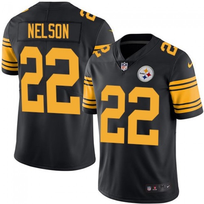 Nike Steelers #22 Steven Nelson Black Men's Stitched NFL Limited Rush Jersey