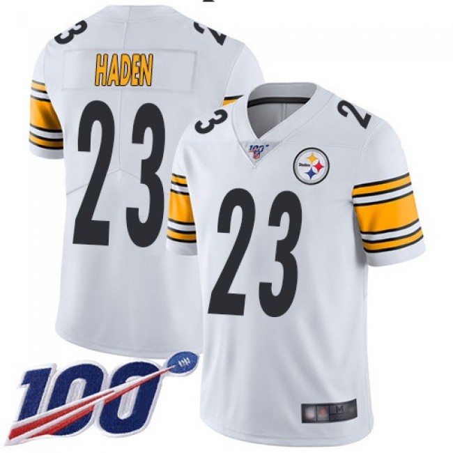 Nike Steelers #23 Joe Haden White Men's Stitched NFL 100th Season Vapor Limited Jersey