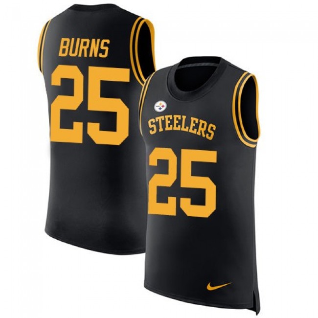 Nike Steelers #25 Artie Burns Black Team Color Men's Stitched NFL Limited Rush Tank Top Jersey