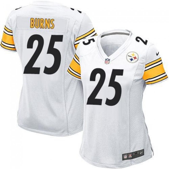 Women's Steelers #25 Artie Burns White Stitched NFL Elite Jersey