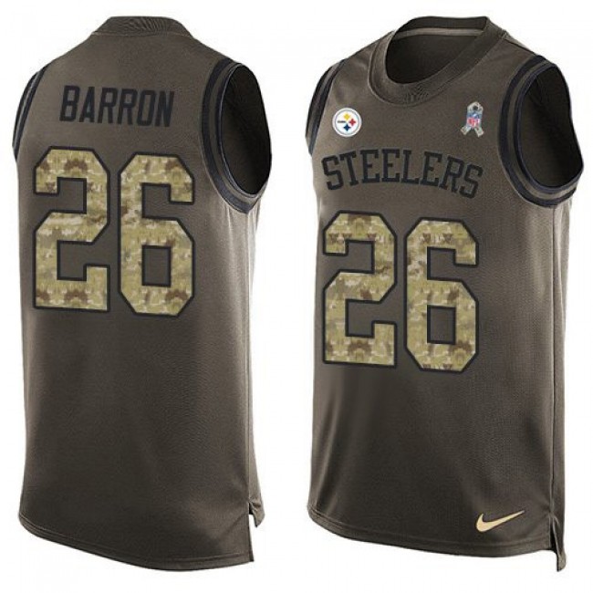 Nike Steelers #26 Mark Barron Green Men's Stitched NFL Limited Salute To Service Tank Top Jersey