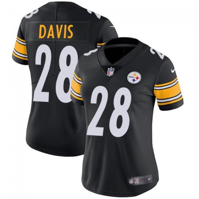 Women's Steelers #28 Sean Davis Black Team Color Stitched NFL Vapor Untouchable Limited Jersey
