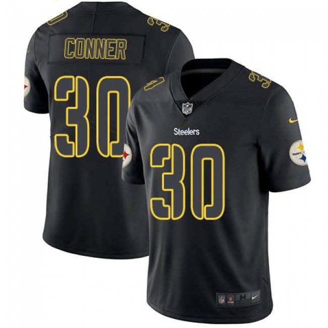 Nike Steelers #30 James Conner Black Men's Stitched NFL Limited Rush Impact Jersey