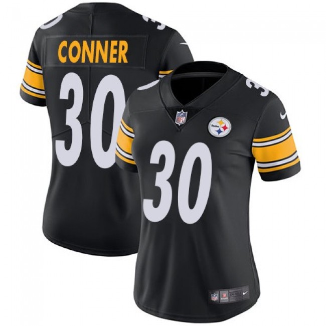 Women's Steelers #30 James Conner Black Team Color Stitched NFL Vapor Untouchable Limited Jersey