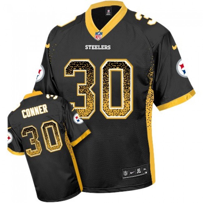 Pittsburgh Steelers #30 James Conner Black Team Color Youth Stitched NFL Elite Drift Fashion Jersey