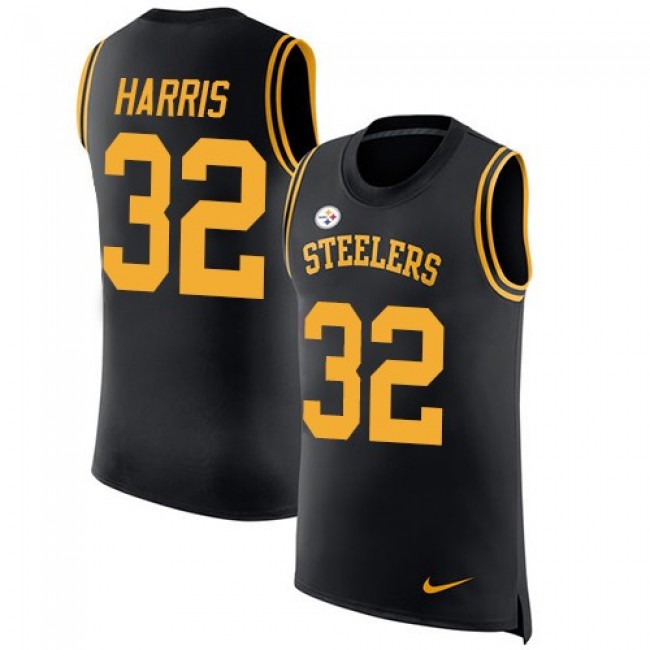 Nike Steelers #32 Franco Harris Black Team Color Men's Stitched NFL Limited Rush Tank Top Jersey
