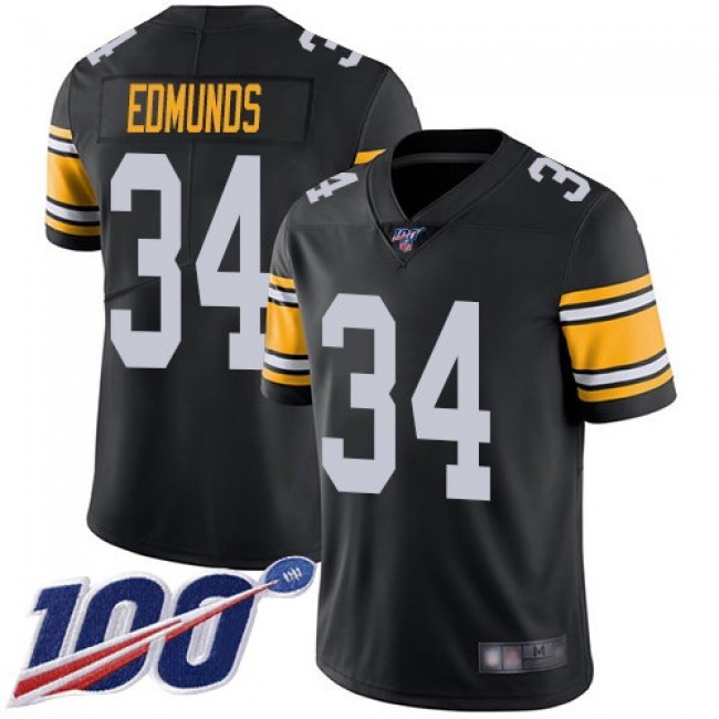 Nike Steelers #34 Terrell Edmunds Black Alternate Men's Stitched NFL 100th Season Vapor Limited Jersey