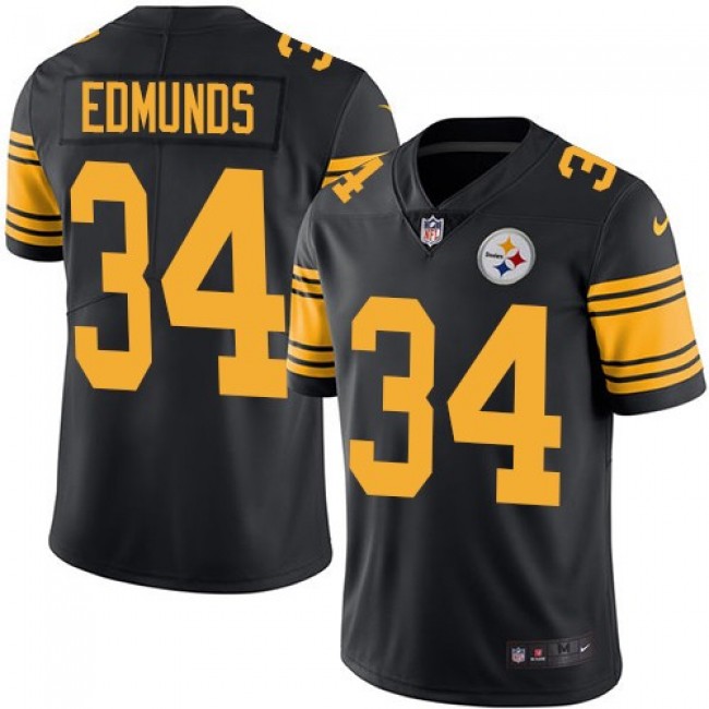 Nike Steelers #34 Terrell Edmunds Black Men's Stitched NFL Limited Rush Jersey