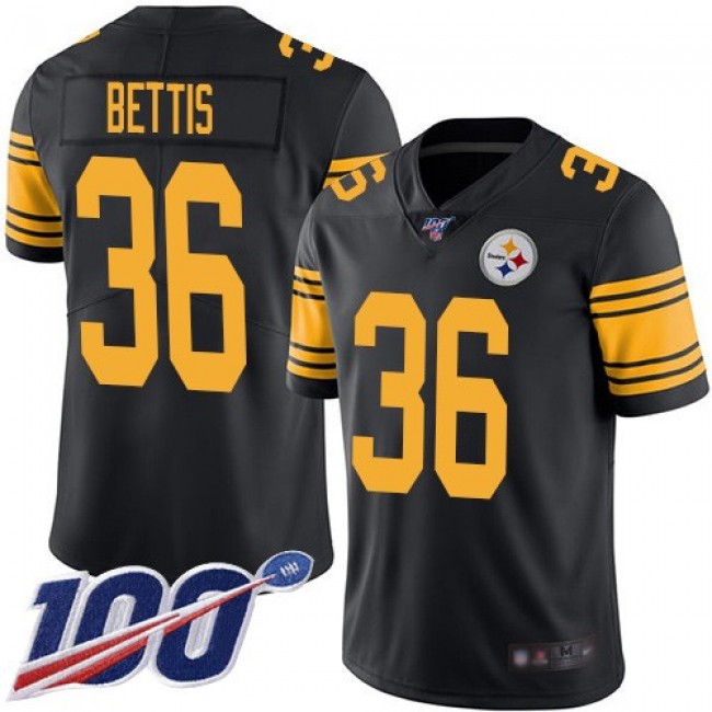 Nike Steelers #36 Jerome Bettis Black Men's Stitched NFL Limited Rush 100th Season Jersey