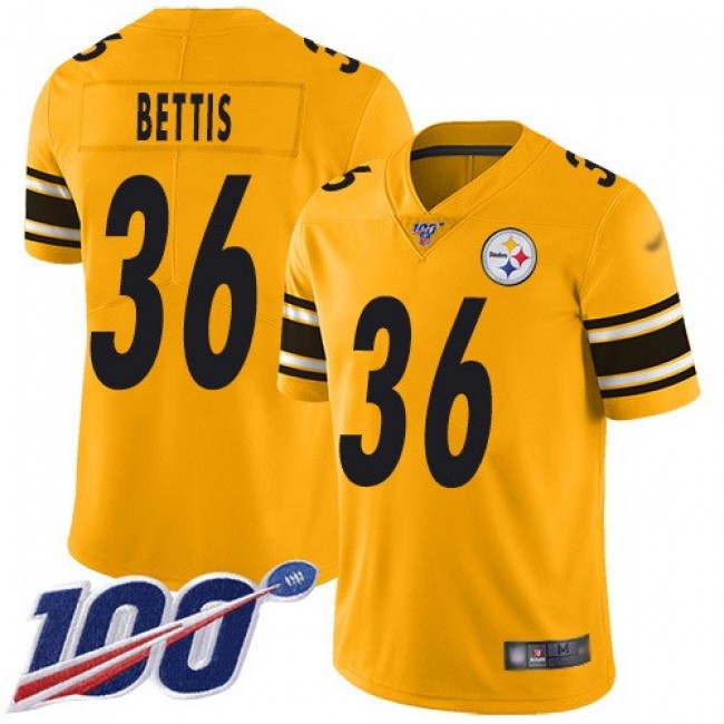 Nike Steelers #36 Jerome Bettis Gold Men's Stitched NFL Limited Inverted Legend 100th Season Jersey