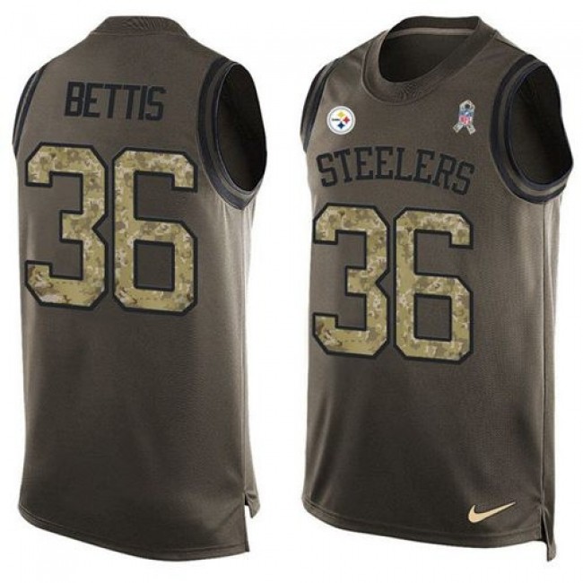 Nike Steelers #36 Jerome Bettis Green Men's Stitched NFL Limited Salute To Service Tank Top Jersey