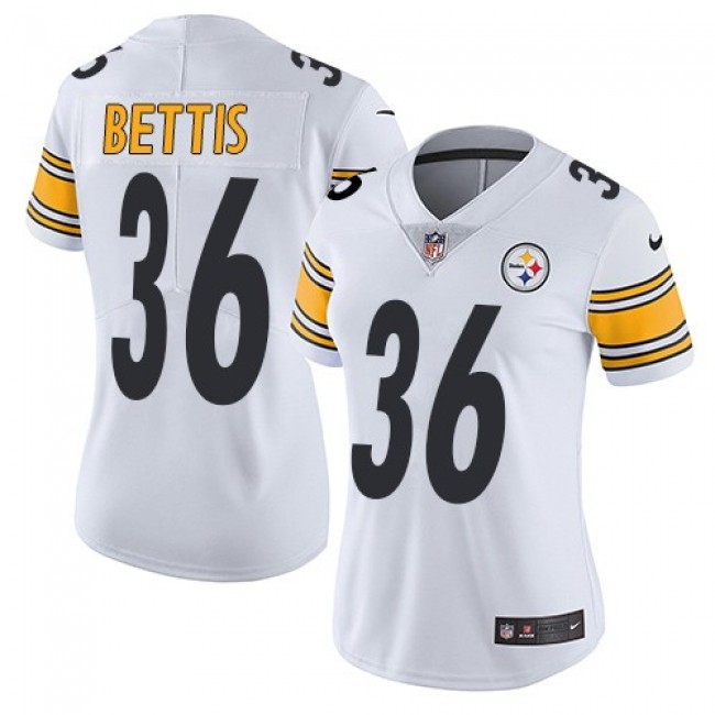 Women's Steelers #36 Jerome Bettis White Stitched NFL Vapor Untouchable Limited Jersey