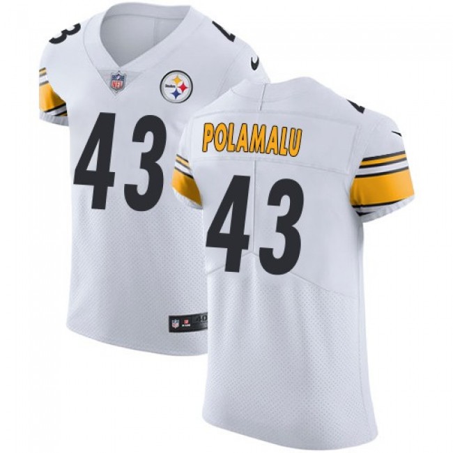 Nike Steelers #43 Troy Polamalu White Men's Stitched NFL Vapor Untouchable Elite Jersey